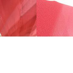 道行 ぼかし文様 グラデーション 赤桃色 正絹 着物コート 和装用 ちりよけ 身丈91cmの画像