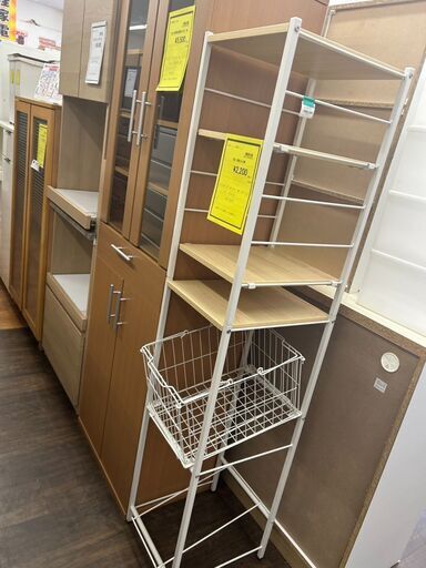 ☆ジモティ割あり☆ 食器棚 茶色 H182×W94×D40 クリーニング済み KJ7387