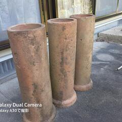 昭和30年代の耐火土管　　高さ65センチ　手作り薪ストーブの煙突などいろいろ　3本3000円の画像