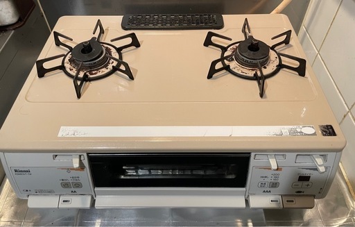 【最終値下げ！】Rinnai ガステーブル コンロ 2個口 右強火 都市ガス　動作確認済