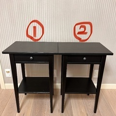 IKEA ヘムネス ブラックブラウン サイドテーブルの画像