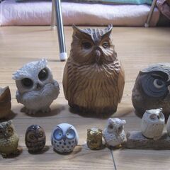 オルゴナイト 大きな笑顔のフクロウさんの小物入れ シュンガイト オルゴナイト フクロウ