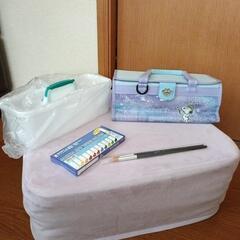 スヌーピー柄の絵の具バッグと新品絵の具セット