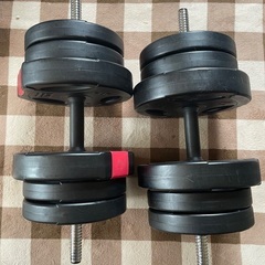 【引取限定】バーベルにもなる可変式ダンベル 20kg×2個 合計...