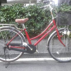 整備済み中古自転車　26インチ　税別￥7.980-　軽快車　赤5...