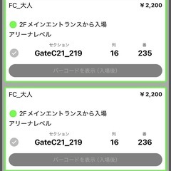 琉球ゴールデンキングス　パブリックビューイング　2枚