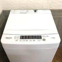 ss7573　ハイセンス 洗濯機 5.5kg HW-K55E 縦型 ホワイト Hisense 全自動洗濯機 白 ステンレス槽 風乾燥 コンパクト 単身者向け 1人暮らしの画像