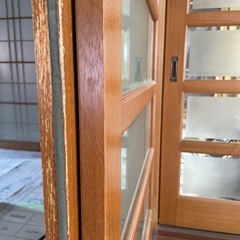 建具　木製　ガラス　昭和　昭和レトロ　引き戸４枚の画像