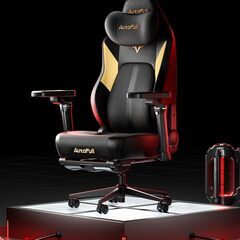 AutoFull(オートフル)M6 　Ultra　　　新品　ゲーミングチェア 幅広座面 通気性パンチングPUレザー チェア 椅子 オットマン付き「AUTO」可動式ランバーサポート ポケットコイルシート 高反発 6Dアームレスト ゲームチェア オフィスチェア イス いす ワークチェア pcチェア パソコンチェア ゲーム用チェア 160°リクライニング テレワーク 事務椅子 の画像