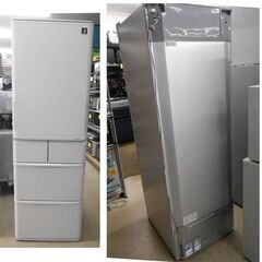 412L 5ドア 冷蔵庫 2023年製 美品 シャープ SJ-X418K-W マットホワイト SHARP プラズマクラスター どっちもドア 左右ドア 自動製氷 札幌 西野店の画像