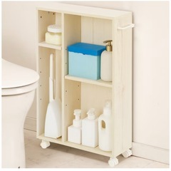 【美品】　ニトリ　トイレ収納　フィーノ2  ホワイトウォッシュ　...