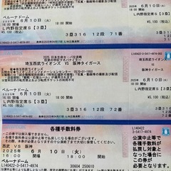 6／10西武vs阪神チケット2枚の画像