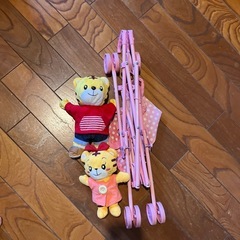 しまじろう人形　2体、人形ベビーカー　3点セット、バラ売り可能ですの画像