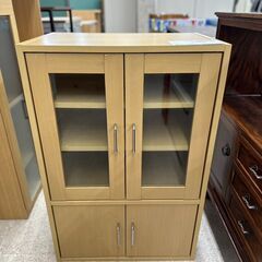 ★ジモティ割あり★TJ11765  食器棚 ライトブラウン H9...