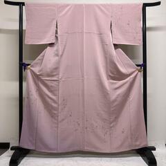 花模様　リーフ模様　グラデーション　くすみピンク　付け下げ　着物...