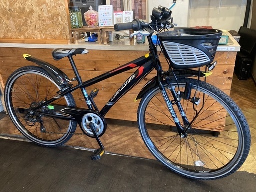 【ブリヂストン子供用自転車チェーン新品！】 LEDダイナモ　7段変速　26インチ自転車　ブラック