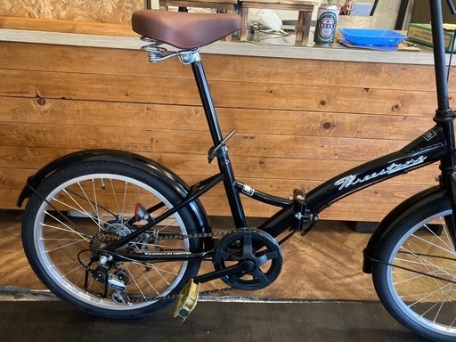 【チェーン新品！】6段変速　20インチ折りたたみ自転車　ブラック