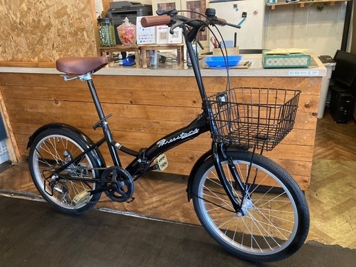 【チェーン新品！】6段変速　20インチ折りたたみ自転車　ブラック