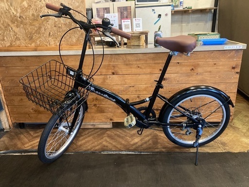 【チェーン新品！】6段変速　20インチ折りたたみ自転車　ブラック