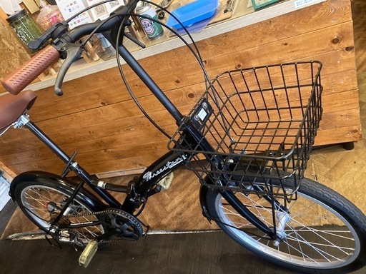 【チェーン新品！】6段変速　20インチ折りたたみ自転車　ブラック