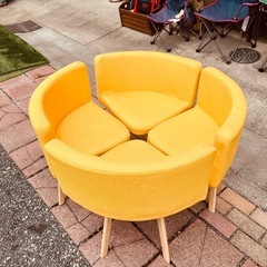 【4脚セット】JH0530　円形テーブルチェア　応接チェア　カフ...