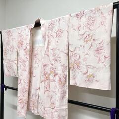 羽織　唐花模様　リーフ模様　ピンク　着物　022t