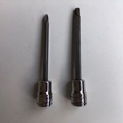 2本セット　Snap-on/スナップオン　3/8 ロングソケット（PHILLIPS 2/FP24E）　・　3/8 トルクス ソケット（T30/FTXL 30E）の画像