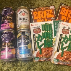 お酒 5缶&レトルト食品4点