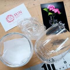 0527-154 ガラス花器(ガラス剣山付き)