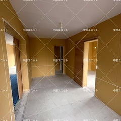 コンテナハウス、スーパーハウス、大型ユニットハウス、別荘、戸建て、オーダーメイド、トイレ風呂階段付き、ペアガラス張り、シャッタあり、倉庫、仮説住宅 の画像