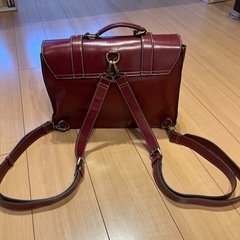 エコスシ　ECOSUSI 赤いレザーショルダーバッグの画像