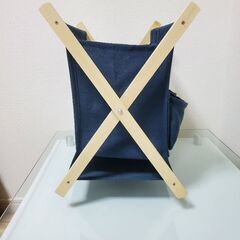 【値下げ】折りたたみ式マガジンラック ネイビー 布製収納ラック コンパクト収納可 美品の画像