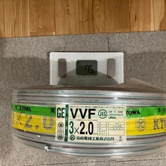 VVFケーブル2mm-3芯(黒白緑 )30mの画像