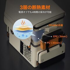 Litheli ポータブル冷蔵庫 16L -20℃～20℃ 急速冷凍 車載冷蔵庫 バッテリー内蔵可能 小型冷凍庫 省エネ 静音 3WAY電源対応 AC100V DC12V/24V バックパック式 大容量 家庭アウトドア両用 車中泊 キャンプ FrozenPack(16Lバッテリー1個付き)の画像