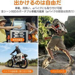 Litheli ポータブル冷蔵庫 16L -20℃～20℃ 急速冷凍 車載冷蔵庫 バッテリー内蔵可能 小型冷凍庫 省エネ 静音 3WAY電源対応 AC100V DC12V/24V バックパック式 大容量 家庭アウトドア両用 車中泊 キャンプ FrozenPack(16Lバッテリー1個付き)の画像