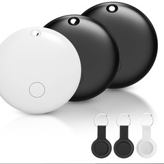 📍紛失防止タグ3個セット【新品未使用】スマートトラッカー airtag対応 高精度GPS iPhone用 技適認証済 ケース付 電池交換OK キーホルダー 財布 バッグ 子供 ペット 高齢者 見守り 忘れ物防止 黒白の画像