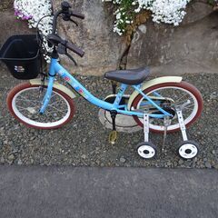 子供用　幼児用　自転車　18インチ　水色