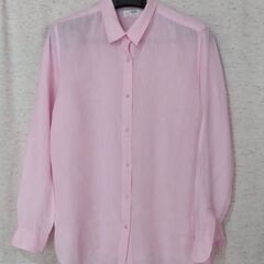 【used】【リネン100%】　ユニクロ　ピンク　シャツ　 XL サイズの画像