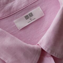 【used】【リネン100%】　ユニクロ　ピンク　シャツ　 XL サイズの画像