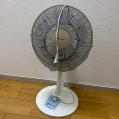 YUASA 扇風機 カバー付きブルー 白 青 ホワイト