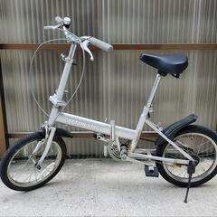 CAPTAIN STAG 折りたたみ自転車 シルバー 16インチ...