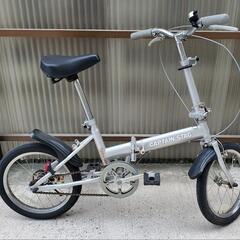 CAPTAIN STAG 折りたたみ自転車 シルバー 16インチ 箱付き 要整備の画像