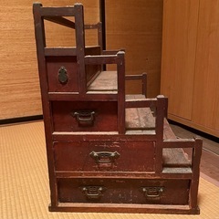 大正〜昭和  飾り棚 階段箪笥  レトロ ヴィンテージ品の画像