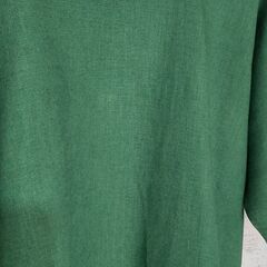 【used】【リネン100%】　ハンドメイド　グリーン　シャツ　ゆったりめ　 L サイズの画像