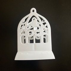 箸立て　ペン立て　小鳥　鳥籠　白　プラスチック　約　13.5×9...