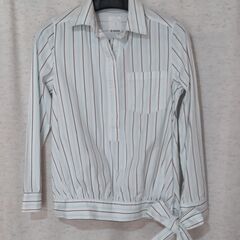 【used】　ブルー　ストライプ　シャツ　M～ L サイズ