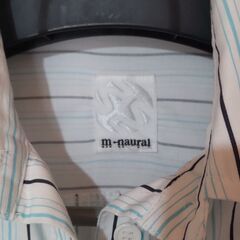 【used】　ブルー　ストライプ　シャツ　M～ L サイズの画像