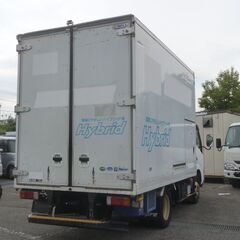 H.20(2008)年 日野 デュトロ 1.7t冷凍機付きバンMT ベージュ  ハイブリッド　一部冷凍機付き　-21°C～-23°C　エアコン　バックカメラ　パワステ　パワーウィンドウ　集中ドアロック　ABS　エアバック　ラッシングレール　左電動格納ミラー　運行記録計　検付き1年　17247の画像