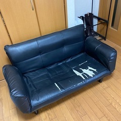 【0円 無料】リクライニングソファ 剥がれ有りの画像