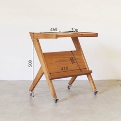 LIFEFURNITURE サイドテーブル キャスター木製 無垢材
